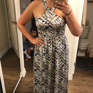 Lulus Printed Maxi Dress with open back